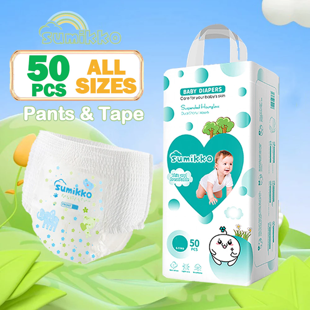 40% OFF Sumikko 50 PCS diaper for Baby Pull-up Pants Unisex Ultra thin and dry Breathable diapers