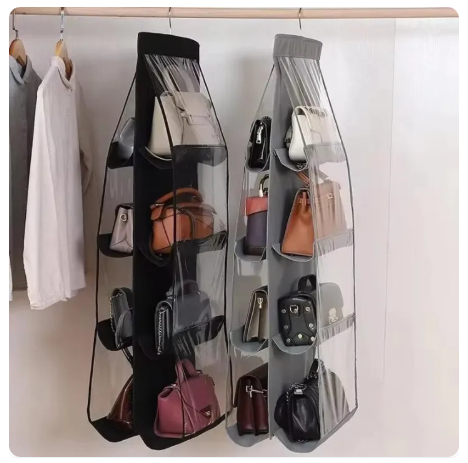 59% OFF 8 Grids Space Saving Bag Organizers, Multi Layer Hanging Handbag Purse Organizer For Wardrobe Closet, Bag Storage Holder