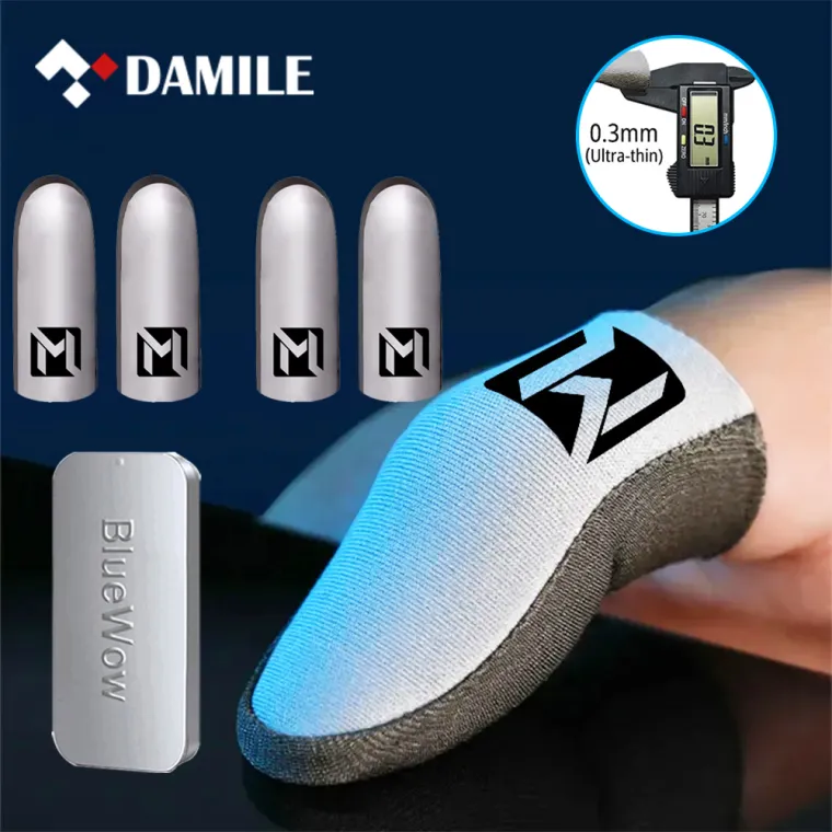 24% OFF DAMILE finger Cover Silver Fibre Breathable Game Controller Fingertips Sleeve For PUBG Touch Screen Pro Gaming Thumb Gloves MLBB