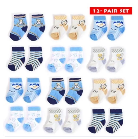 81% OFF 12pairs/Set Assorted Cute Cotton Baby Socks 0-12months newborn Baby Boy &girl Sock