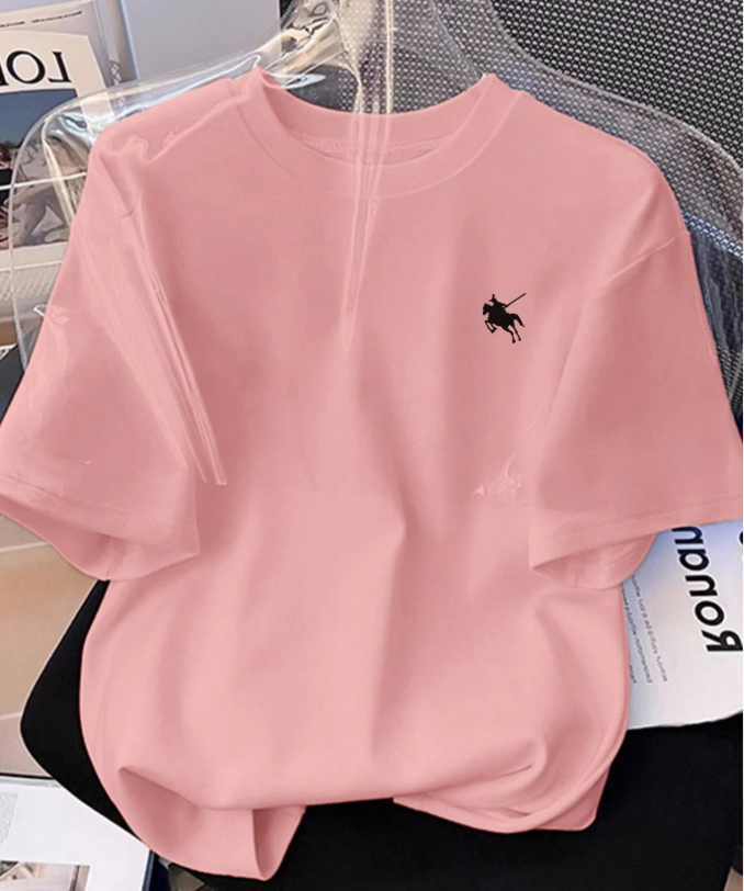 30% OFF Resyla Casual Slim Fit Equestrian Print Short Sleeve Knit T-Shirt For Women, Summer