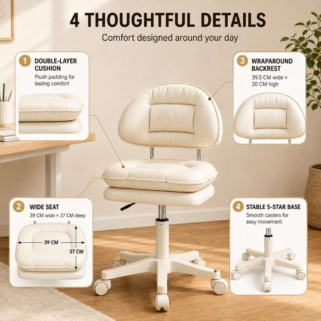 56% OFF CozyIKEA Office Chair Computer Chair Adjustable Swivel Chair Study Office Chair Makeup Chair