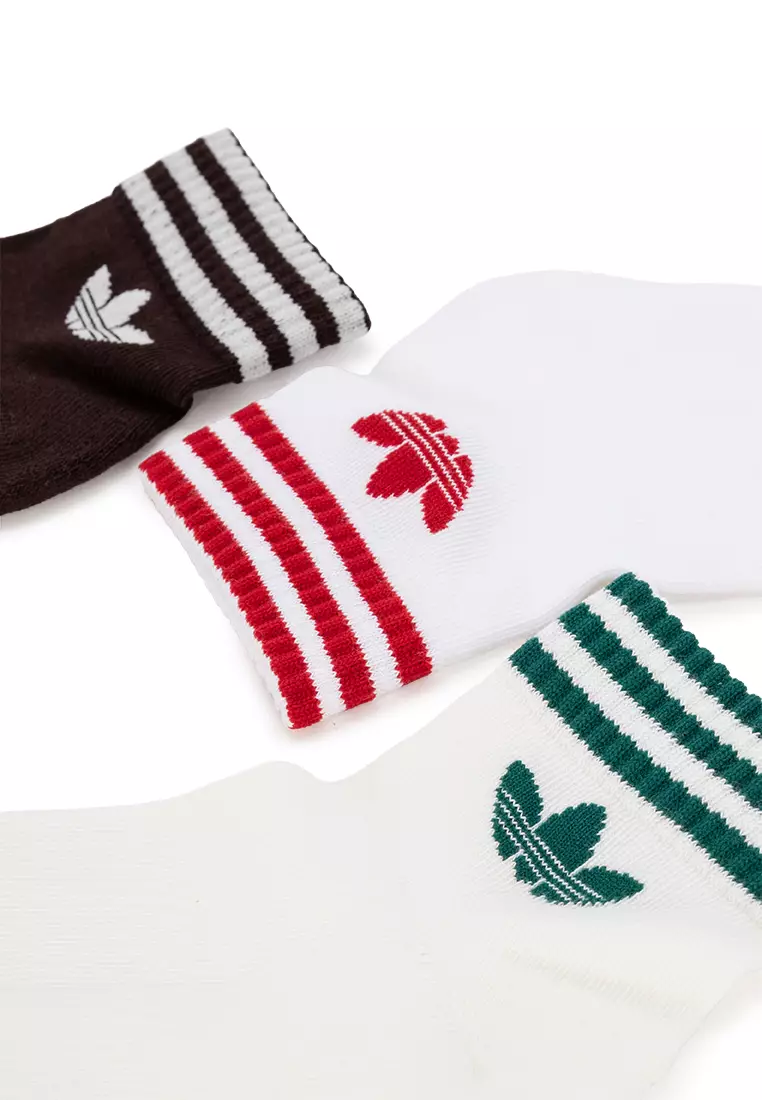 18% OFF Adidas 3 Stripes Ankle Socks 3 Pairs