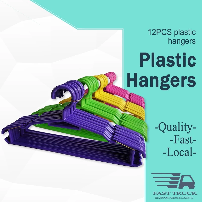 55% OFF 12Pcs Plastic Drying Hanger Strong Clothes Hanger Coat Hanger/C07051
