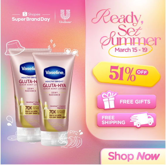 51% OFF Vaseline Gluta Hya Serum Burst Dewy Radiance 330ML
