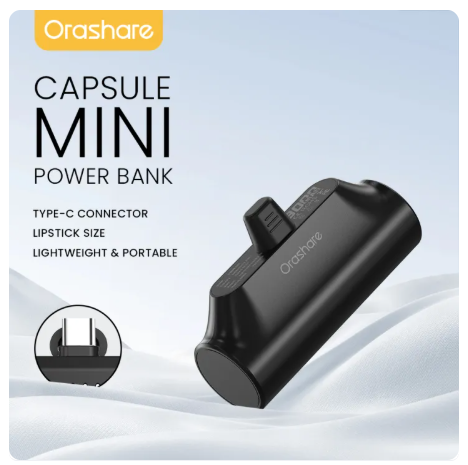 94% OFF Orashare PNC03 3000mAh Super Mini Capsule Fast Charging Powerbank With TYPE-C/iPh Port Portable Power Bank for Andorid Samsung Redmi Xiaomi iPhone