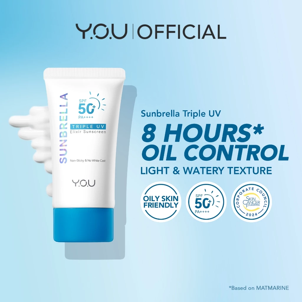 63% OFF Y.O.U Sunbrella Triple UV Elixir Sunscreen Serum SPF 50+ PA++++ | 8H Oil Control 30ml