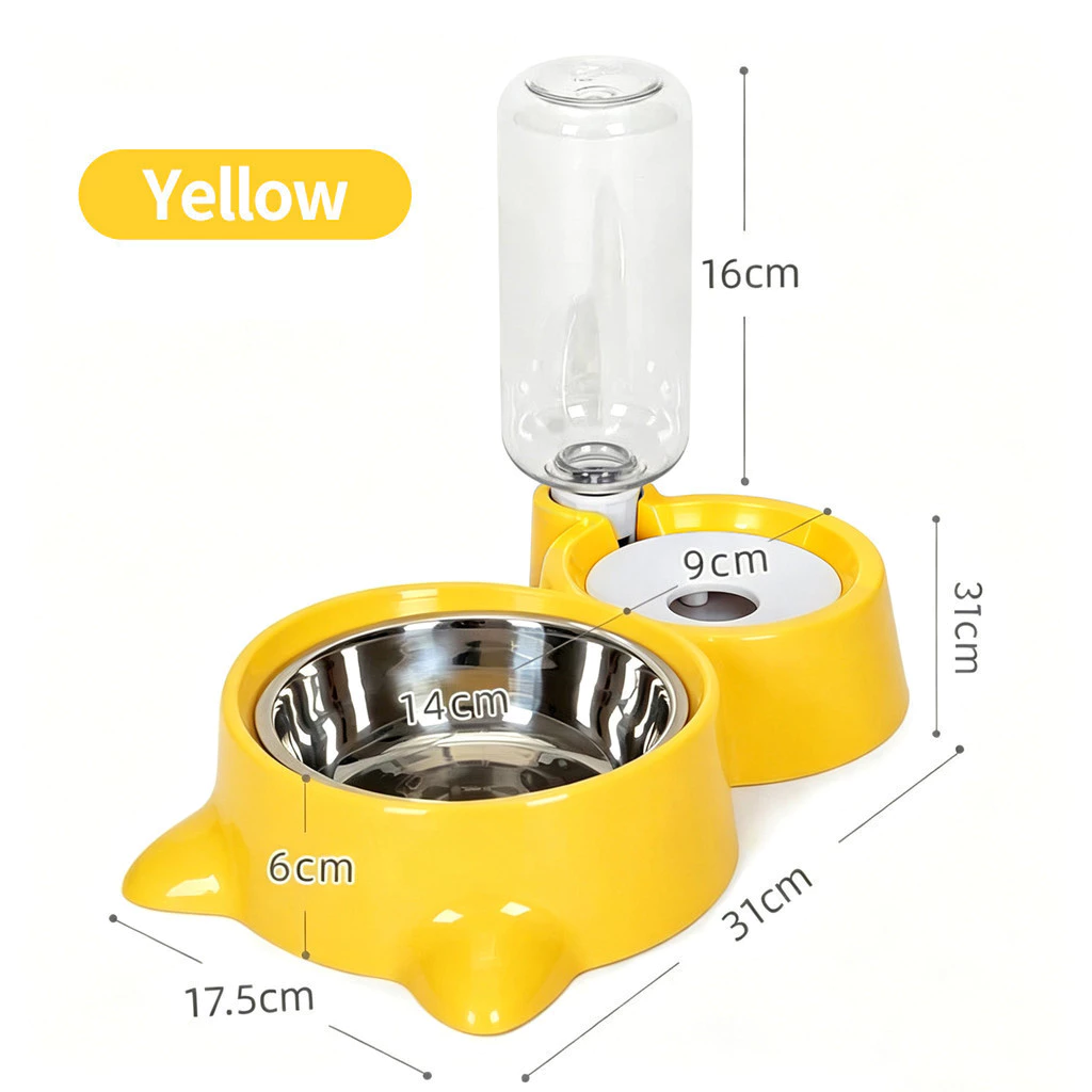 57% OFF 2 In1 Cat Bowl Dog Bowl Pet Bowl Drinking Bottle Set Puppy Kitty Food Bowls Water Bowl