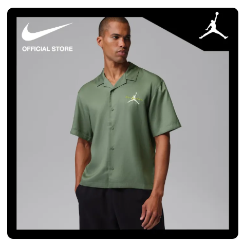 12% OFF Jordan Men's Brooklyn Bowling Shirt - Vintage Lichen [IF1859-351]