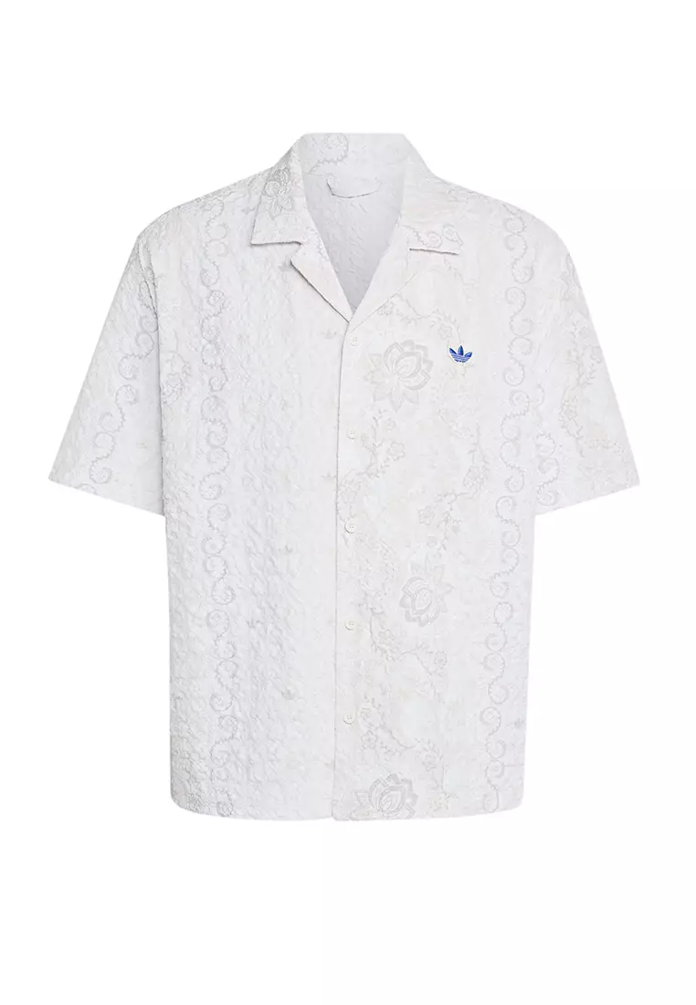 30% OFF Lifestyle PRINTED SEERSUCKER RESORT SHIRT Men White KX1226