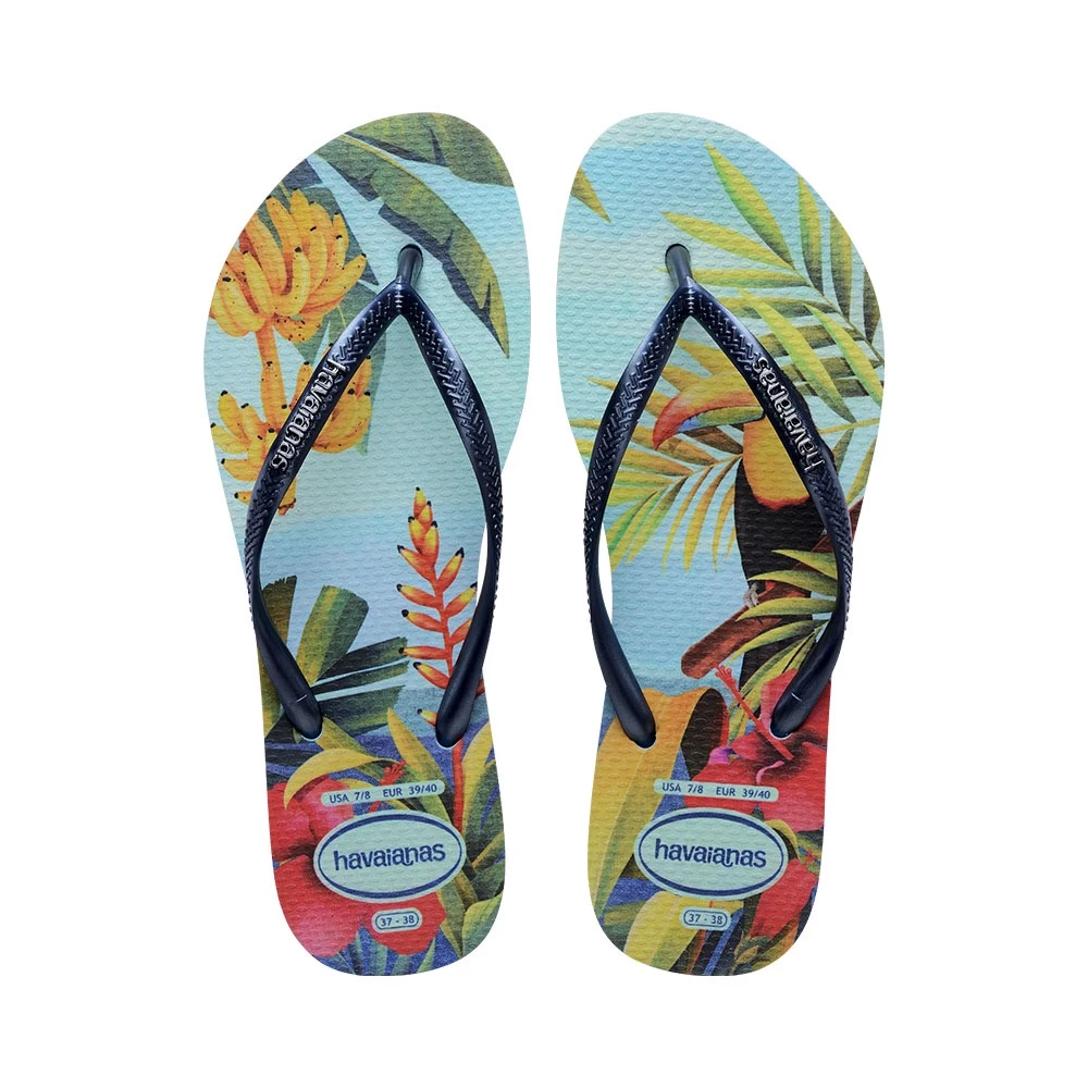 36% OFF Havaianas Slim Tropical Blue/Blue Flip Flops
