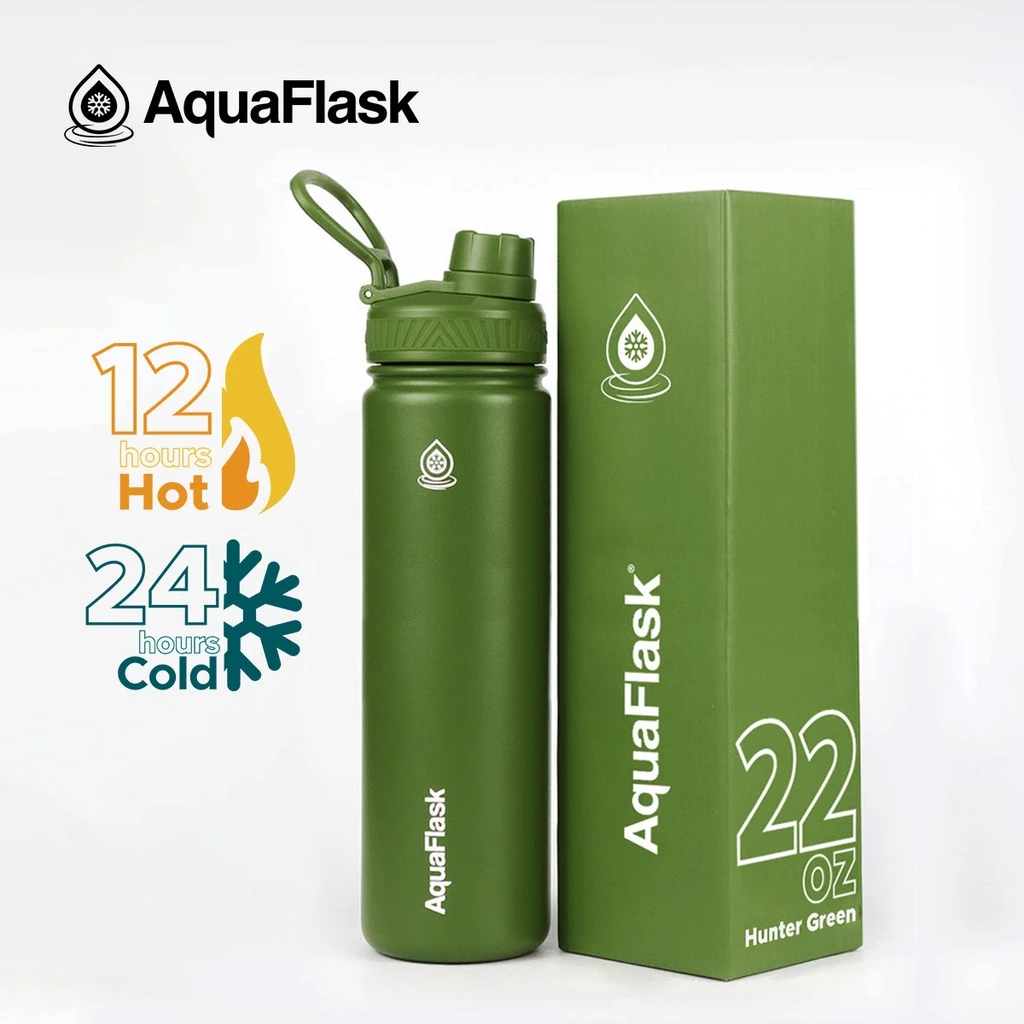 69% OFF AquaFlask (22oz) Wide Mouth with Spout Lid Vacuum Insulated StainlessSteel Drinking Water Aqua Flask
