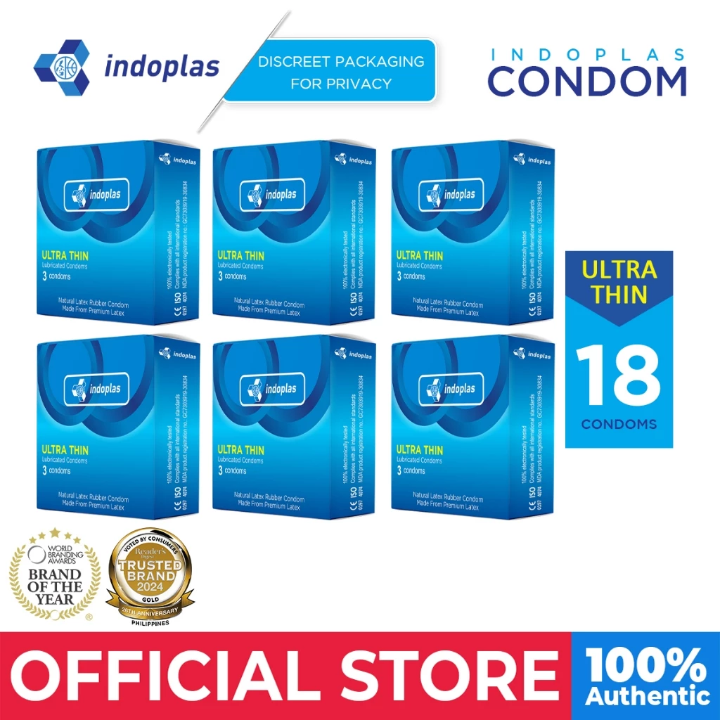 85% OFF INDOPLAS Condom – Ultra Thin 3’s | Pack of 18s (6 Boxes)