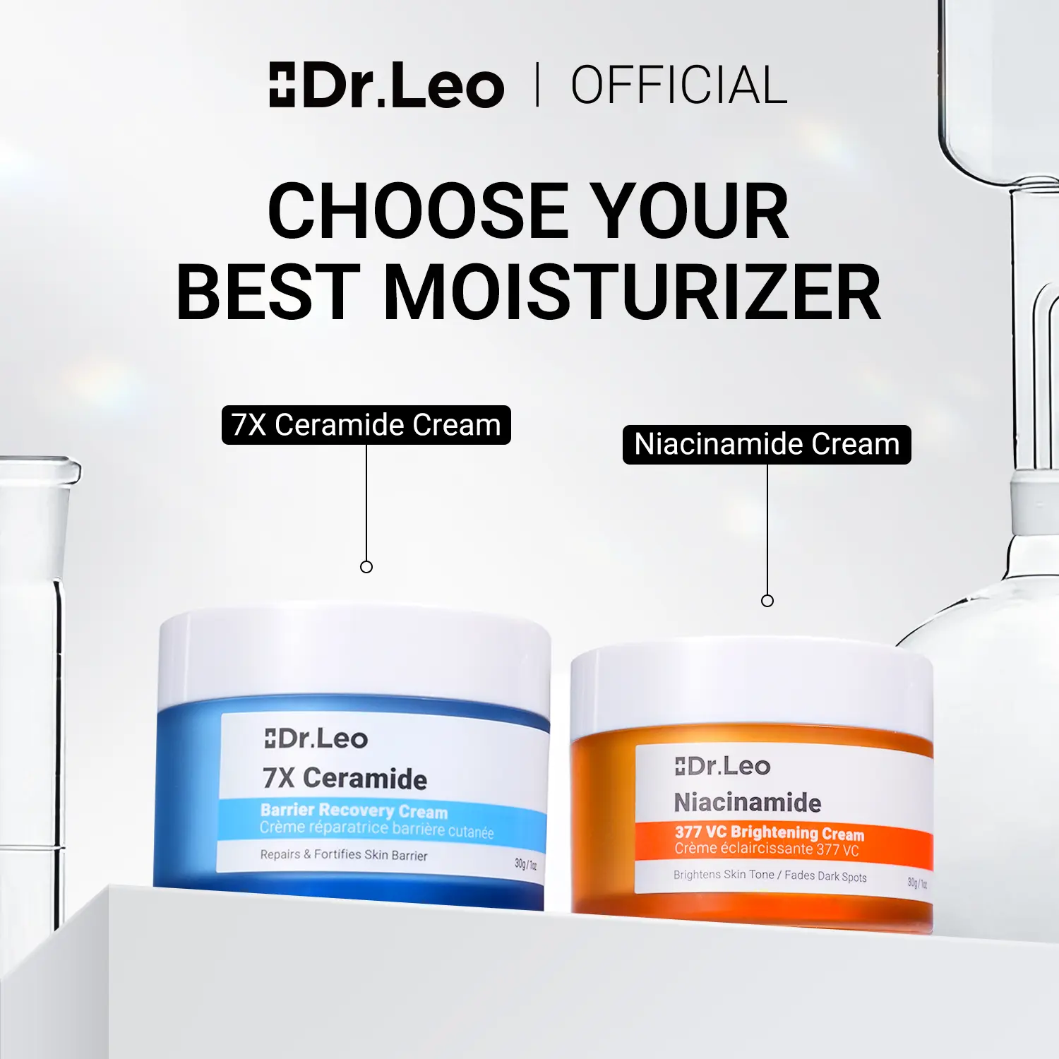 50% OFF Dr.Leo 【BEST SELLER】 Moisturizer Series - Brightening Cream / 7X Barrier Recovery Cream / Panthenol Soothing Cream | 24H Hydration, Redness Relief, Glow & Repair Skincare