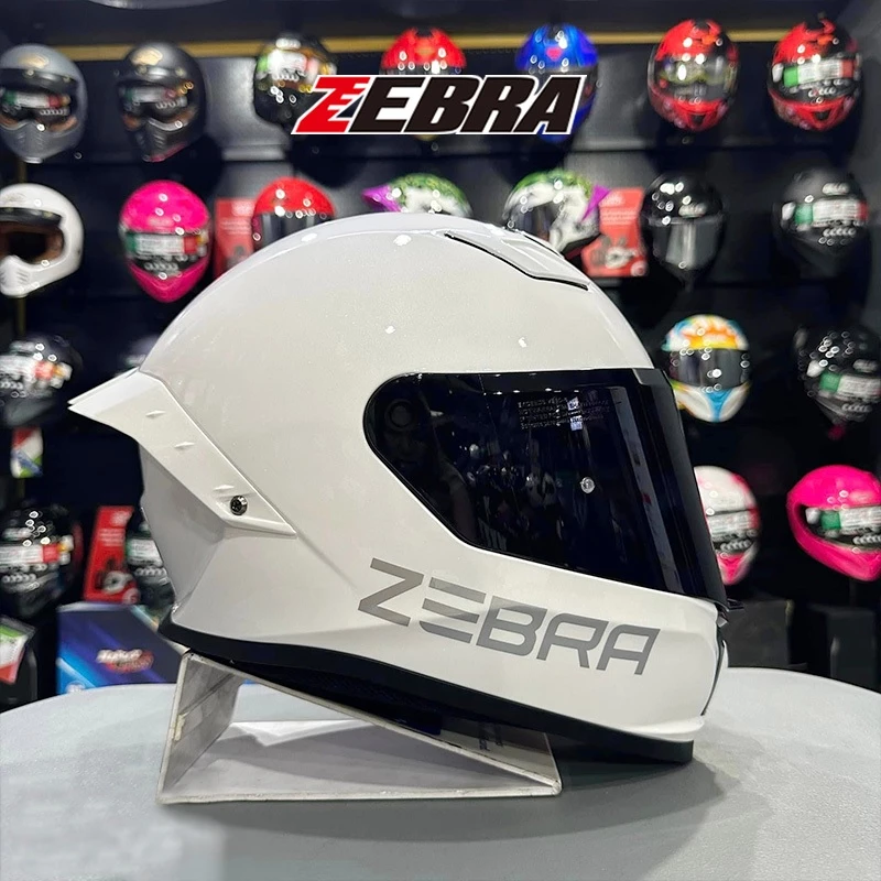 53% OFF Zebra ff655 Men's Full Face Motorcycle Helmet Single Visor Motor With Rear Wing For Women