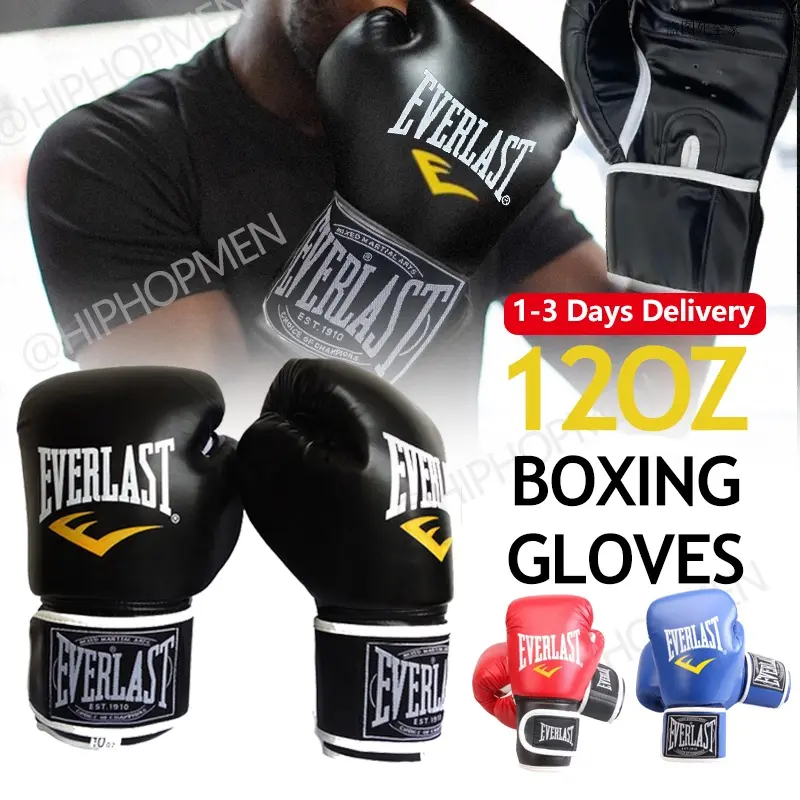 50% OFF 12oz Boxing Gloves for Men and Women - PU Leather Training Gloves for Punching, Thai Training, MMA, and UFC