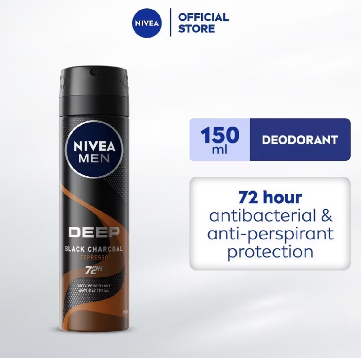 25% OFF ￼NIVEA Men Deodorant Deep Espresso Antiperspirant Spray, 150ml