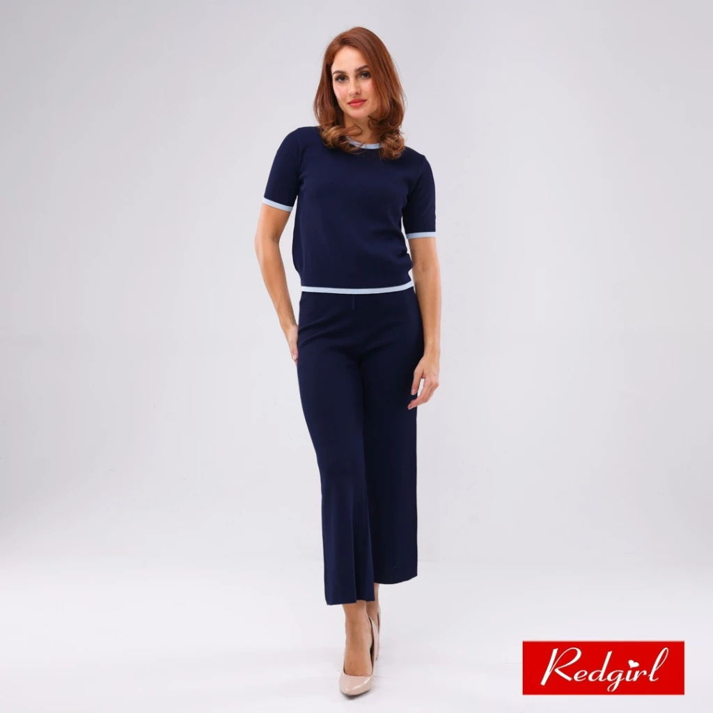 38% OFF Redgirl Knitted Short Sleeves Blouse/Pants RGT13-0034 [Terno for woman]