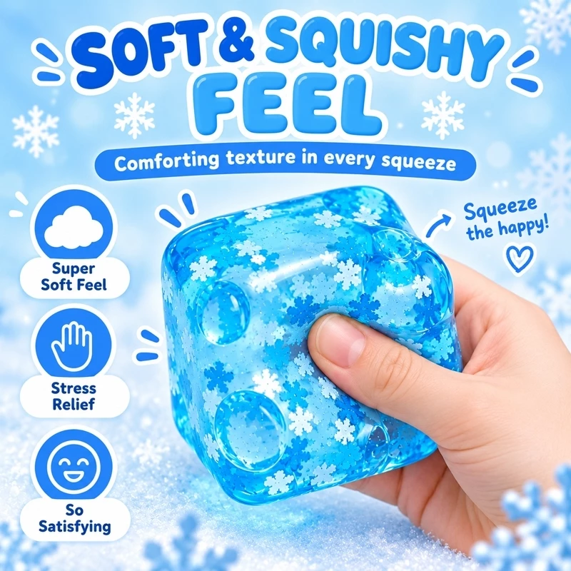 53% OFF Boss 4.5CM Soft Squishy Cube NeeDoh Nice Ice Baby Schylling Relaxing Fidget Play Toy Anxiety Relief