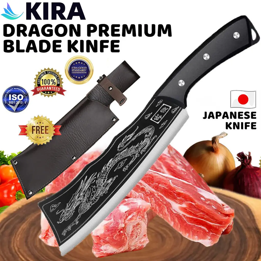 21% OFF KIRA Kitchen Knife Japanese Knife Steel Dragon Butcher Knife Chef Knife Bone-Chopping Knife Blade Meat