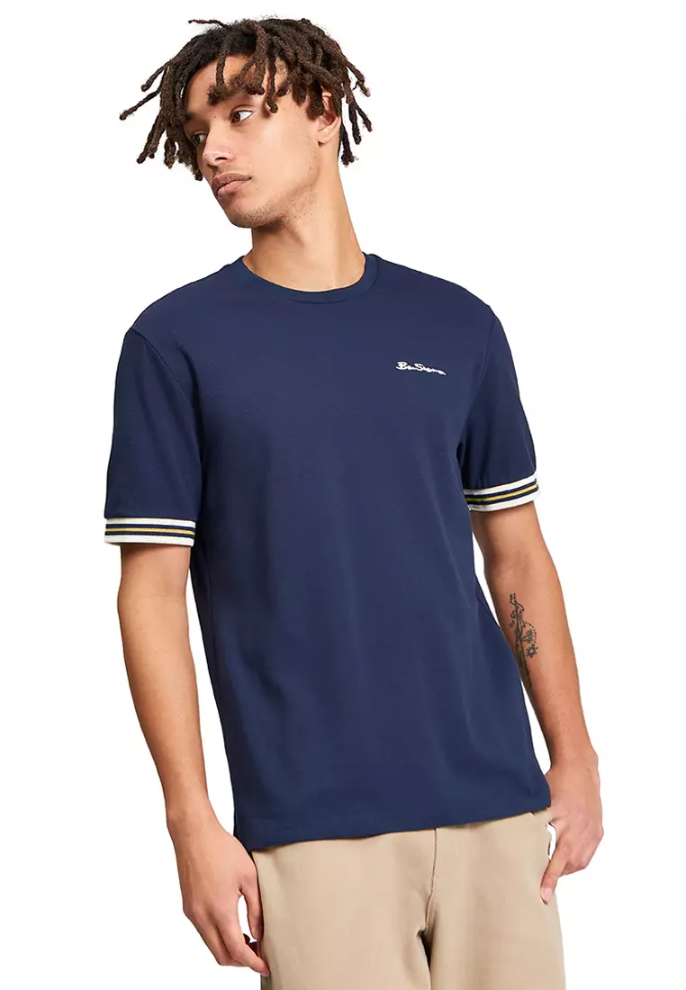 42% OFF Short Sleeves Pique Tipped T-Shirt