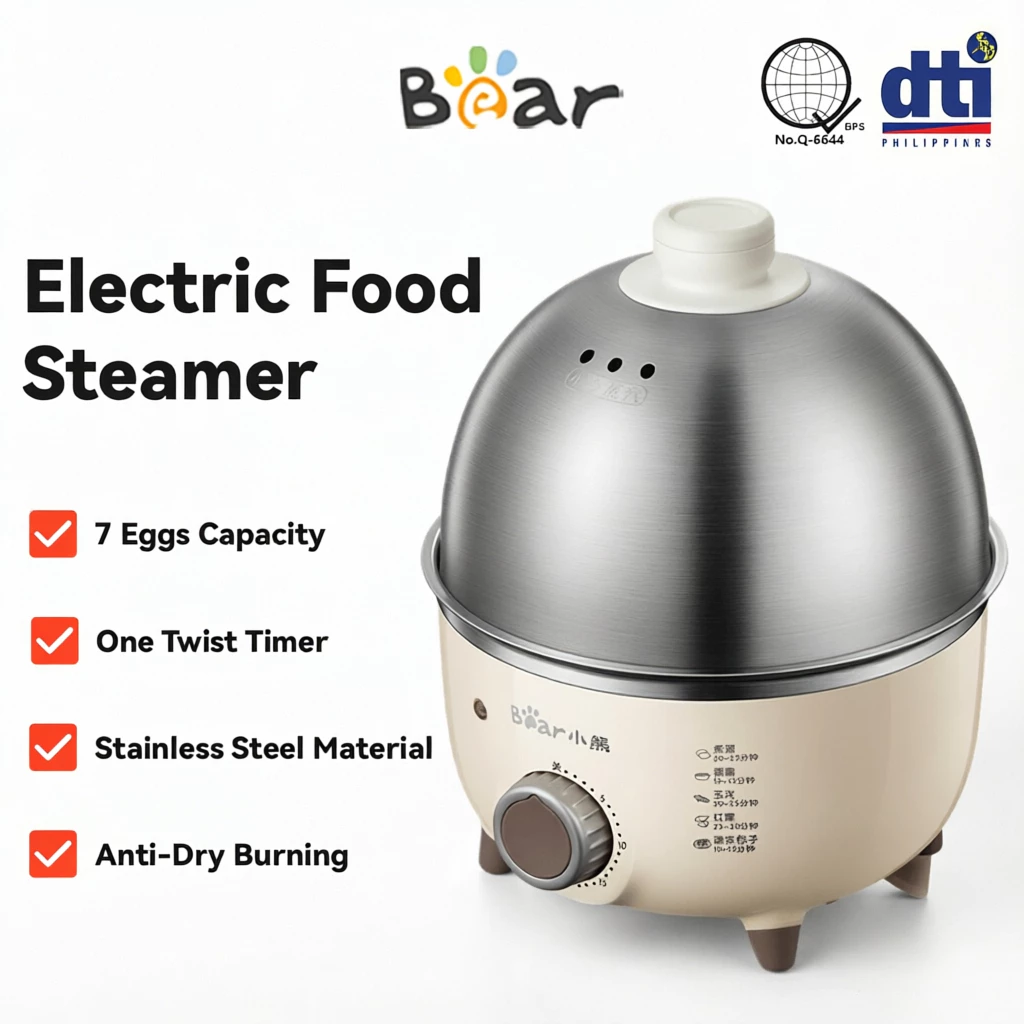 45% OFF Bear Electric Egg Cooker Siomai Steamer with Timer Stainless Mini Food Heater Breakfast MakerMachine