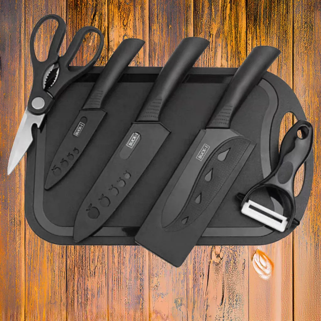 59% OFF 6‑in‑1 Kitchen Knife Set – Cooking & Cutting Tools with Chopping Board, Slicing & Fruit Knives