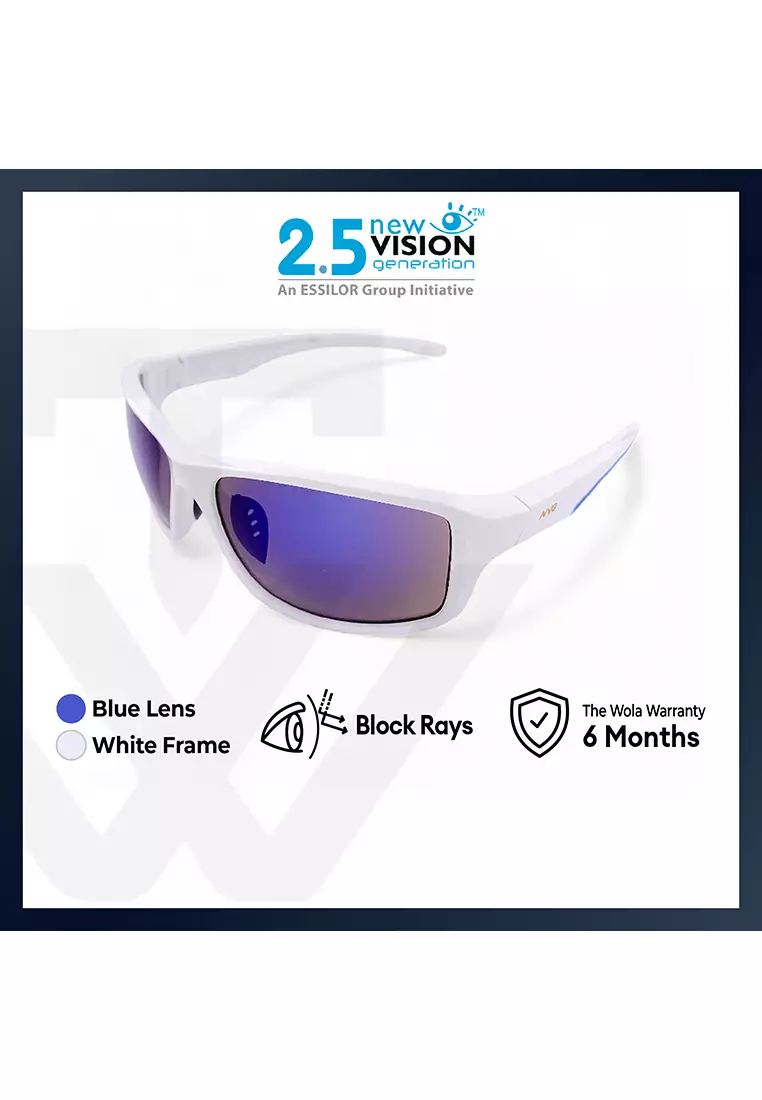 50% OFF 2.5 NVG Unisex's Rectangle Frame White Plastic UV Protection Sunglasses SUNSC3641505
