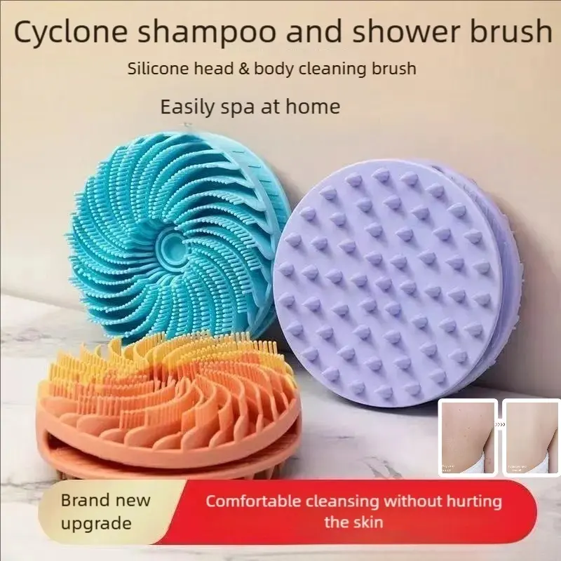 53% OFF Double-sided silicone bath brush 2 in 1 shampoo bath brush | Deep cleansing, exfoliating, smooth skin SPA tool travel home bath essential cyclone style
