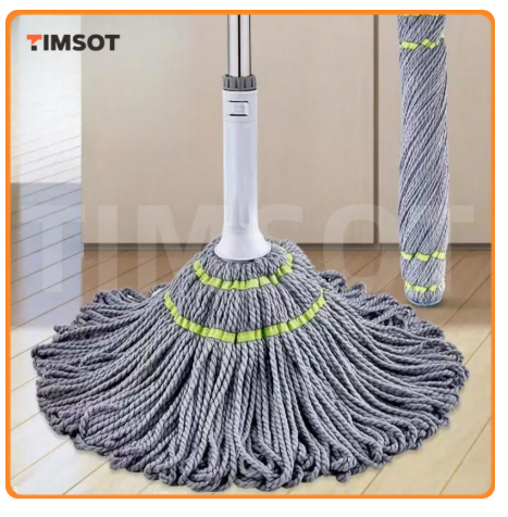 91% OFF TIMSOT Self Wringing Mop Magic Tornado swob Indoor Quick Dry Easy Spin Mop Floor Tile Cleaning Household Cloth Wet Tool