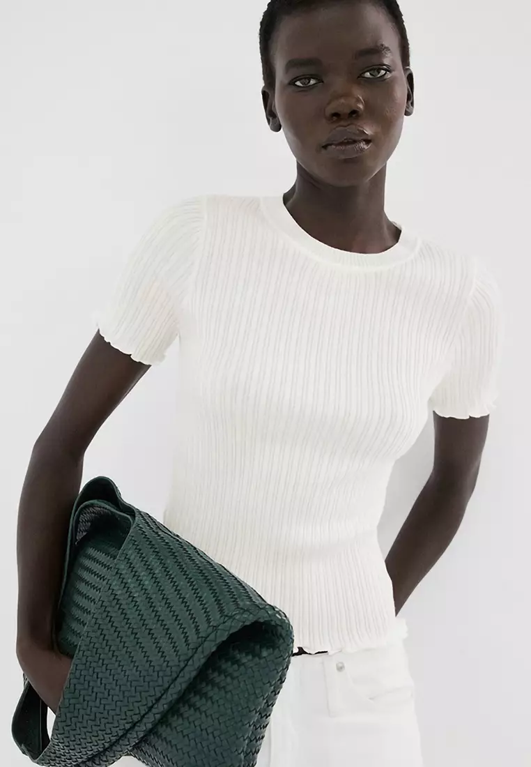 70% OFF Ribbed Knit T-Shirt