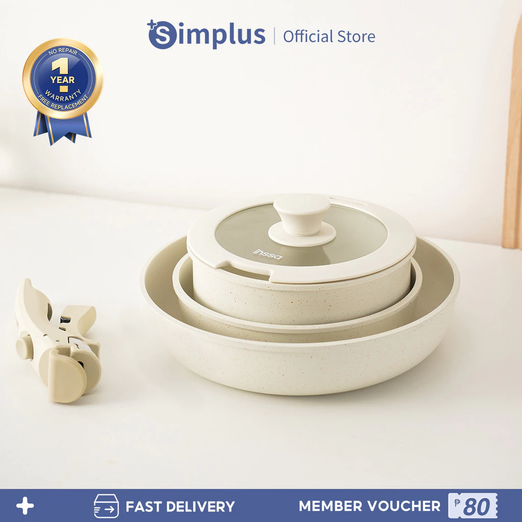 53% OFF Simplus 5Pcs Non Stick Frying Pan Kitchen Cookware Suitable for All Stoves With Lid