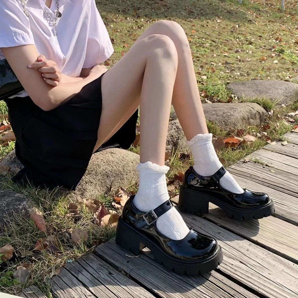 73% OFF Mary Janes British style Casual Students Wild Style Classic Fashion Lolita/Japanese JK Black Thick bottom Shoes