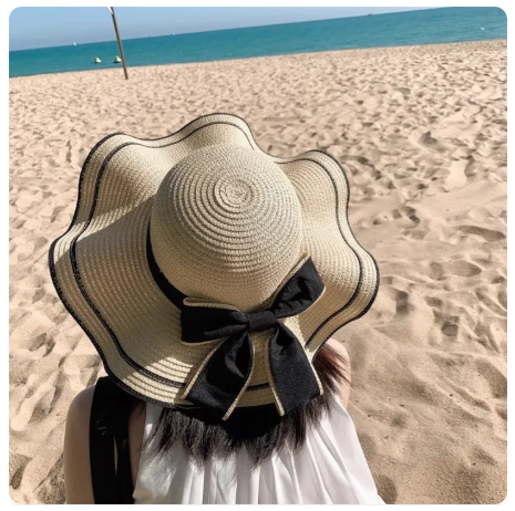 73% OFF Wide Brim Bowknot Ribbon Beach Hat Ladies Summer Outdoor Sunshade Summer Hat Cap of Women