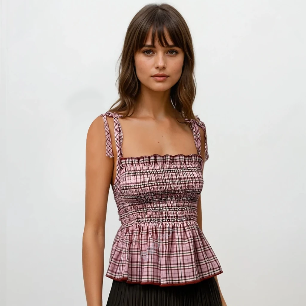 50% OFF Genevieve Gozum Sophia Organic Gingham Blouse