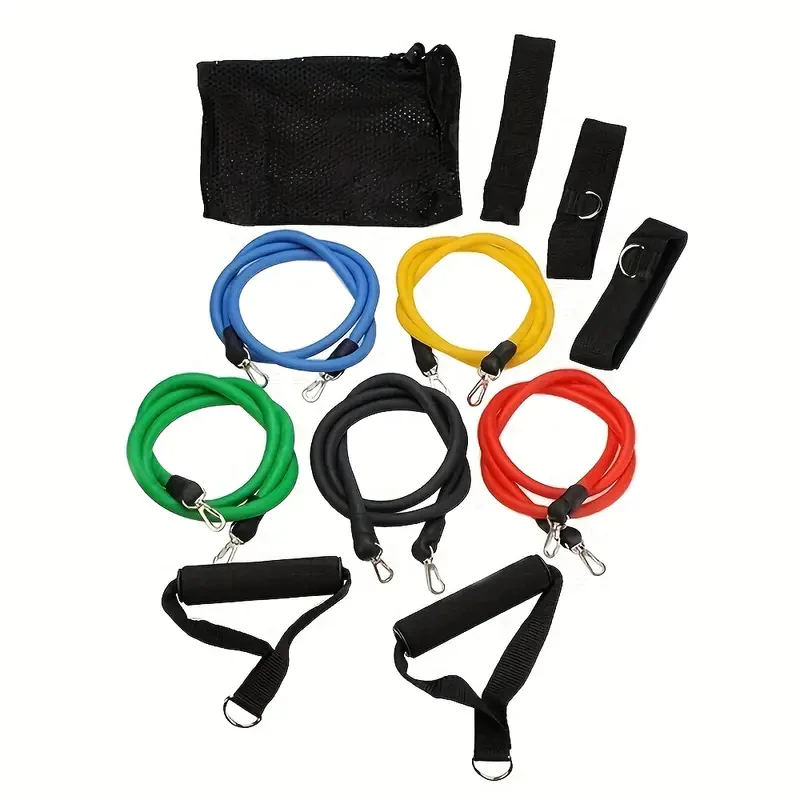 81% OFF 11 Pcs Resistance Bands Set Exercise Bands With Door Anchor, Handles, Carry Bag Home Workouts