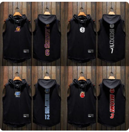 52% OFF Sleeveless Hoodie Men's Summer Basketball Sports Letter Print Loose Casual Fitness Top