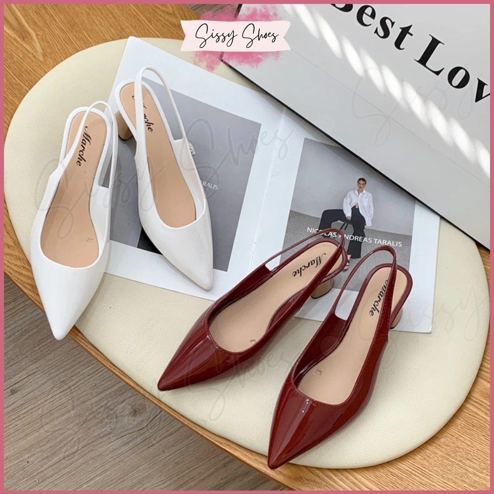 40% OFF Sissy Shoes New Soft Rubber Pointed Toe FairyTale Heeled Sandals 5.5CM Footwear For Women