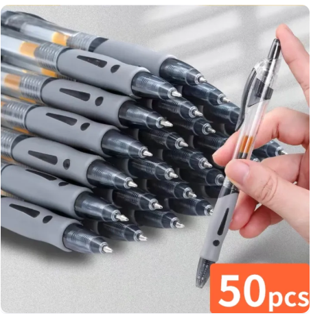 52% OFF 50 PCS Gel Pen 0.5mm Press Sign Pens Quick drying Student Writing Stationery Ballpen wholesale for School Supplies ballpen Hot Sale Stationery