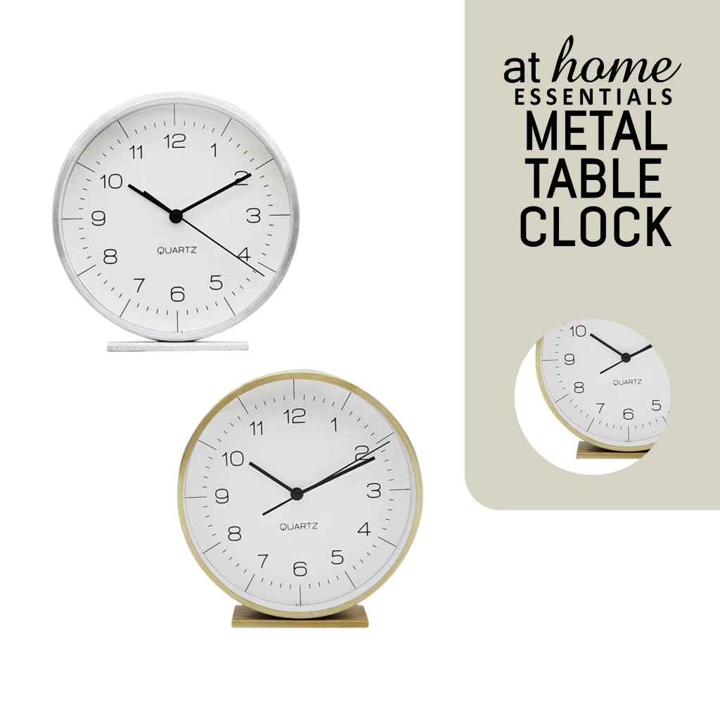 66% OFF AT HOME Clock Essential Erna Metal Table Clock Analog Sweep Mechanism Modern Minimalist Design