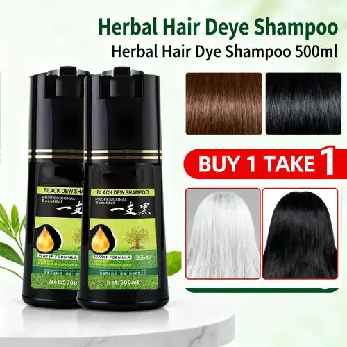 80% OFF【BUY 1 TAKE 1】500ML Black/Brown/Coffee Hair Shampoo Herbal Hair Dye Shampoo Black/Brown Color Shampoo in 5 Minutes Haircare Cream Silky Cleanserhair dye shampoo herbal dew foam