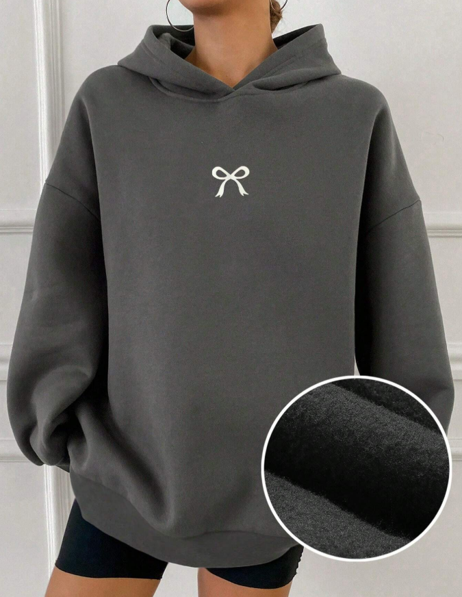 60% OFF DAZY 1pc Casual Thermal Lined Plain Hoodie , Women Blank Hoodie Sweatshirt,Long Sleeve Tops,Fall Women Clothes,Thermal Lined