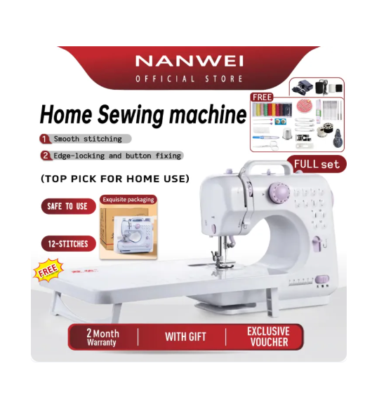 74% OFF NANWEI Portable 12-Stitches Sewing Machine Multifunctional Household Mini Sewing Machine Electric Sewing Machine With Pedal
