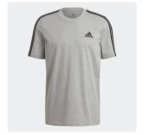 30% OFF Adidas Essentials 3-Stripes Tee Men Grey GL3735