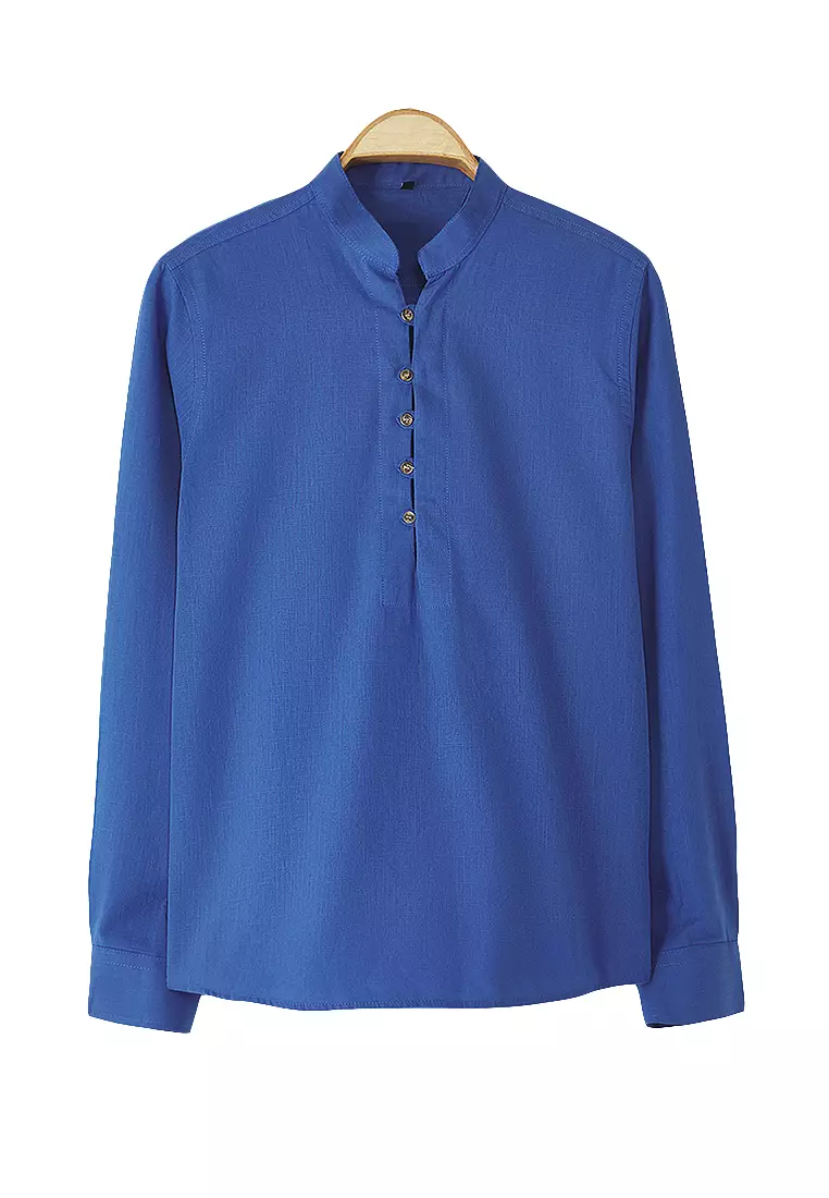 81% OFF Judge Collar Half Buttoned Shirt