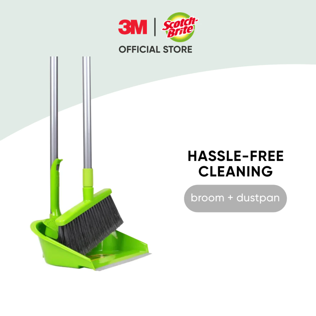 23% OFF 3M™ Scotch Brite® Broom with Dustpan 1 set - Soft Bristle Sweeper for Indoor Floor Cleaning