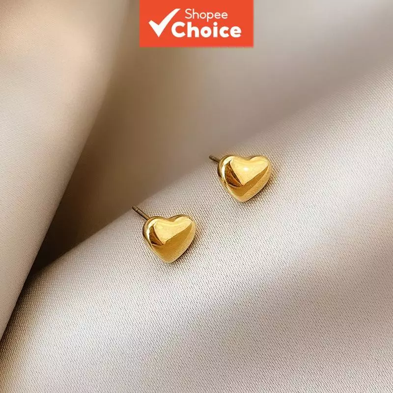 34% OFF Stainless steel heart-shaped ear studs for everyday chic, versatile and unique design  5.0  12 rating