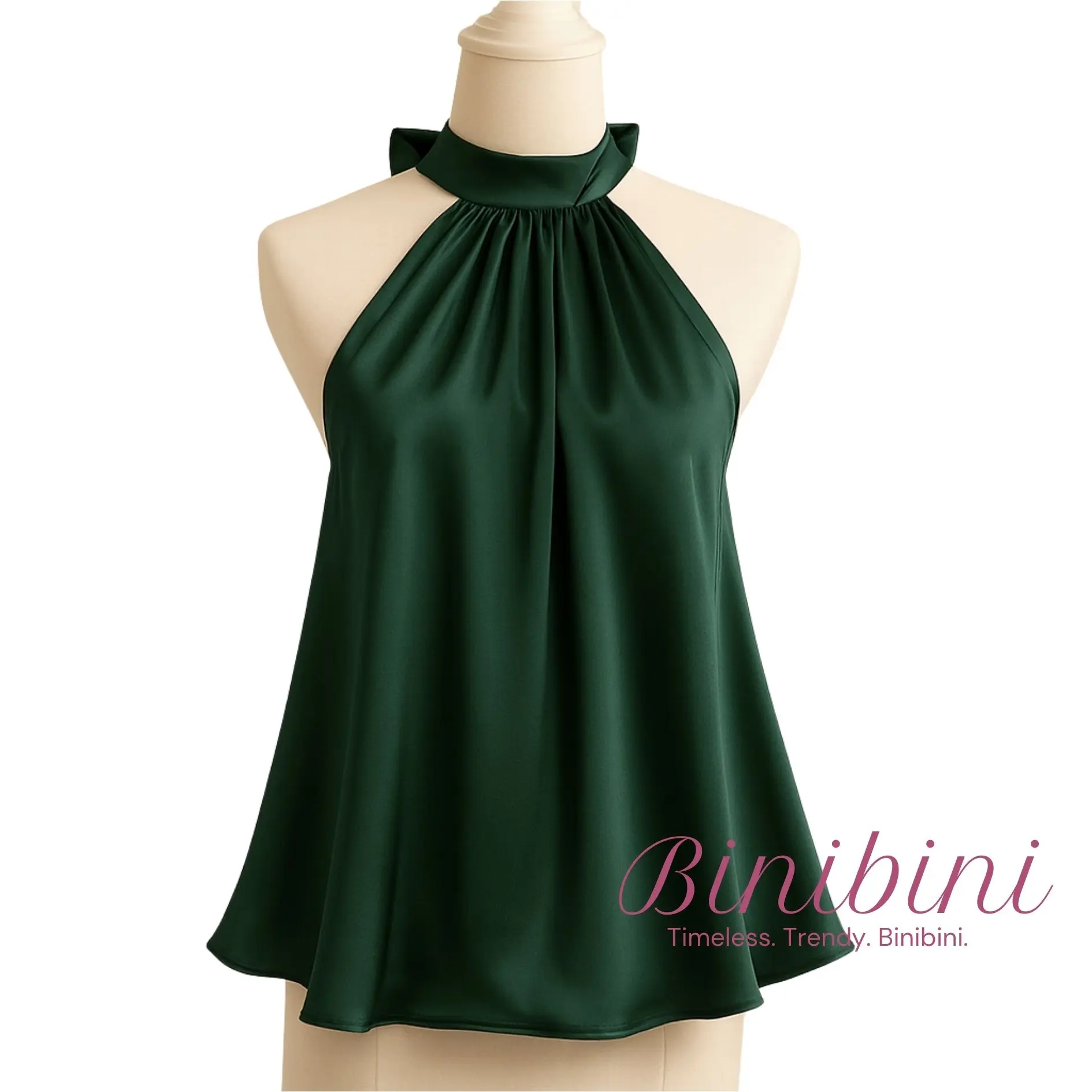 70% OFF Elegant Satin Halter Top Amber Dress Free Size Party & Casual Wear Womenswear Classy Breathable