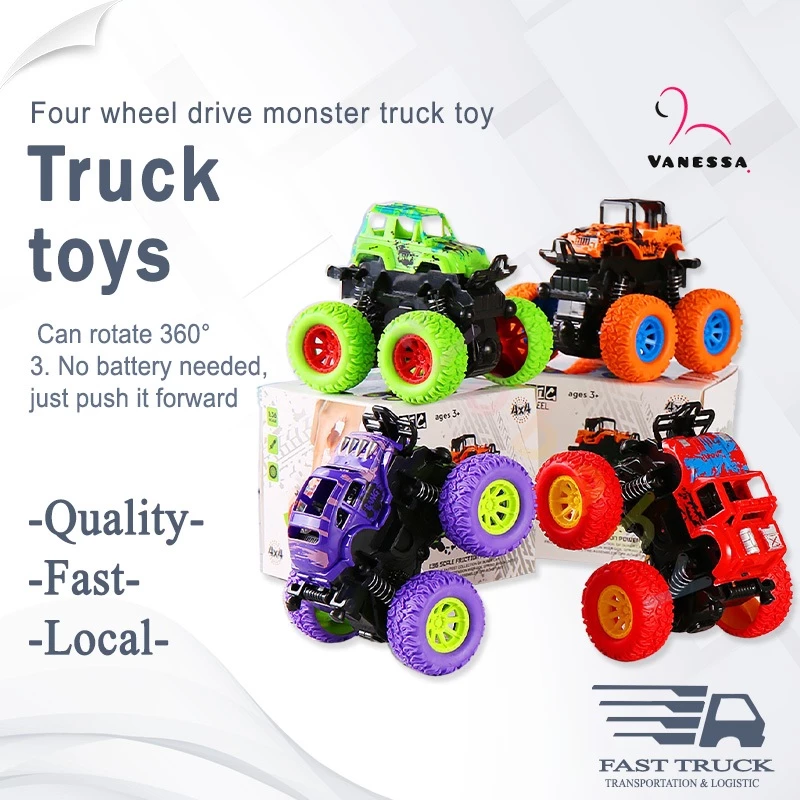 63% OFF 4PCS/Set Push Car Fire Truck toys Inertia SUV Friction Power Vehicles Toy Cars
