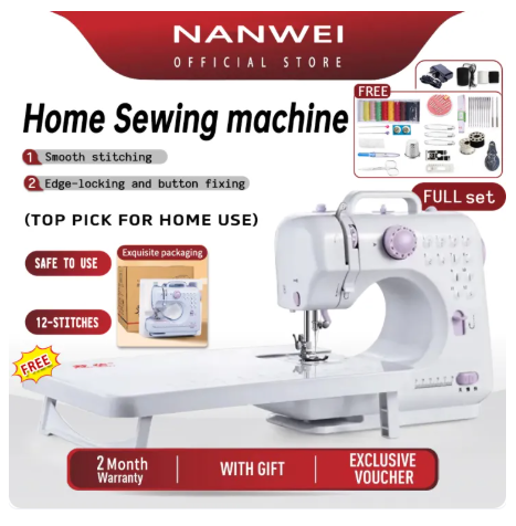 74% OFF NANWEI Portable 12-Stitches Sewing Machine Multifunctional Household Mini Sewing Machine Electric Sewing Machine With Pedal